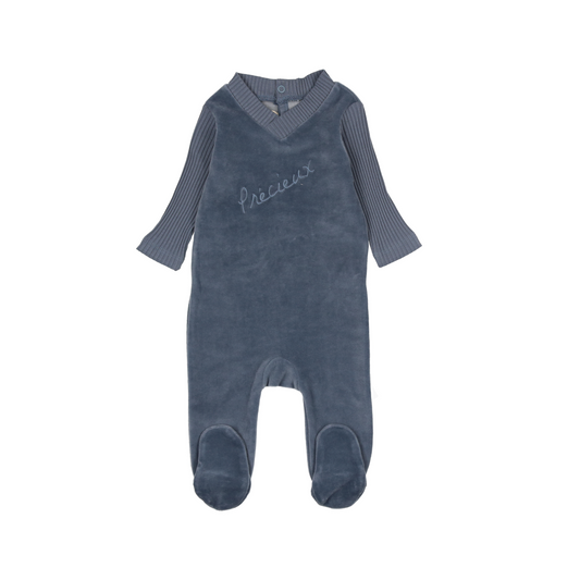 Mon Tresor Precious Moments Footie- Midnight Blue