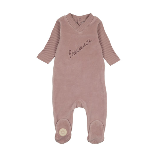 Mon Tresor Precious Moments Footie- Mauve