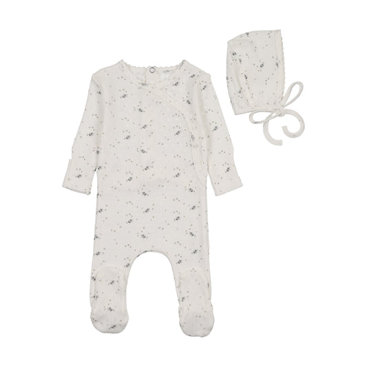 Bee & Dee Pretty Petals Pointelle Footie with Bonnet - Boys