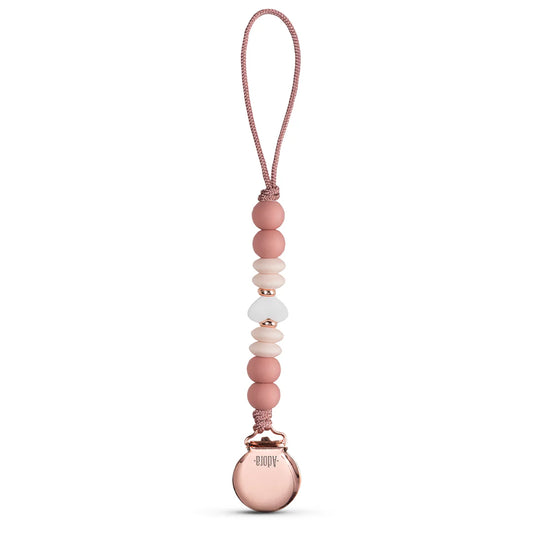 Adora Pacifier Clip - Rosewood Heart