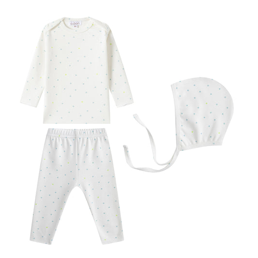 Oubon Bue Star Print 2 PC + Bonnet