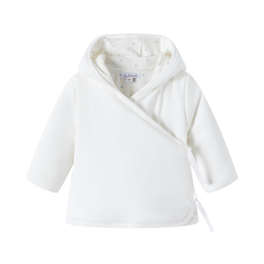 Oubon White Wrap Jacket With Star Print Lining