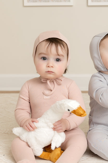Bee & Dee Bird Pointelle Layette Set- Muted Pink