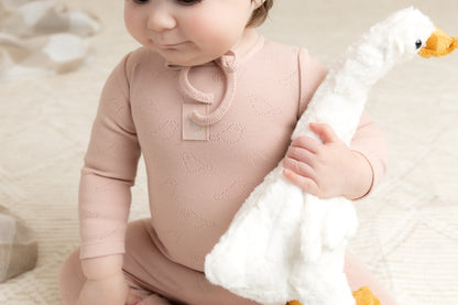 Bee & Dee Bird Pointelle Layette Set- Muted Pink