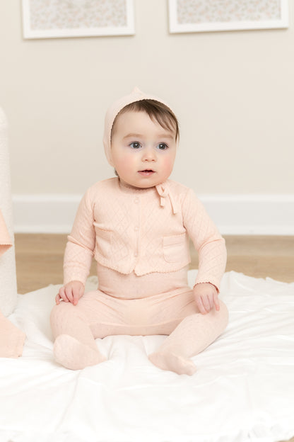 Bee & Dee Double Diamond Layette Set- Champagne Pink