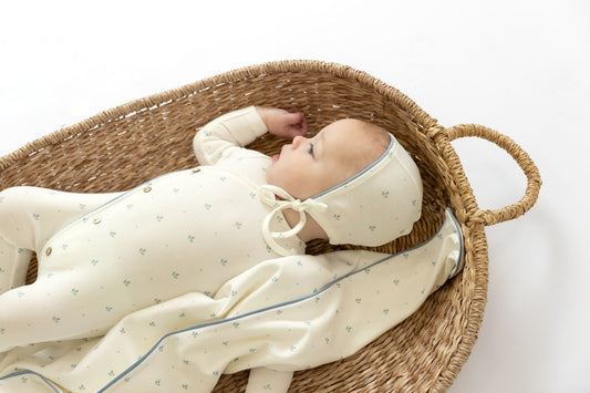 Bee & Dee Soft Dot Footie Set- Chalk White Boys