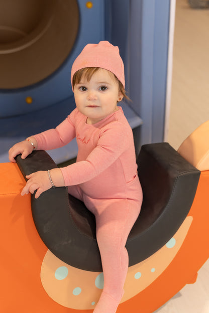 Bee & Dee Tada! Footie Set- Bright Rose