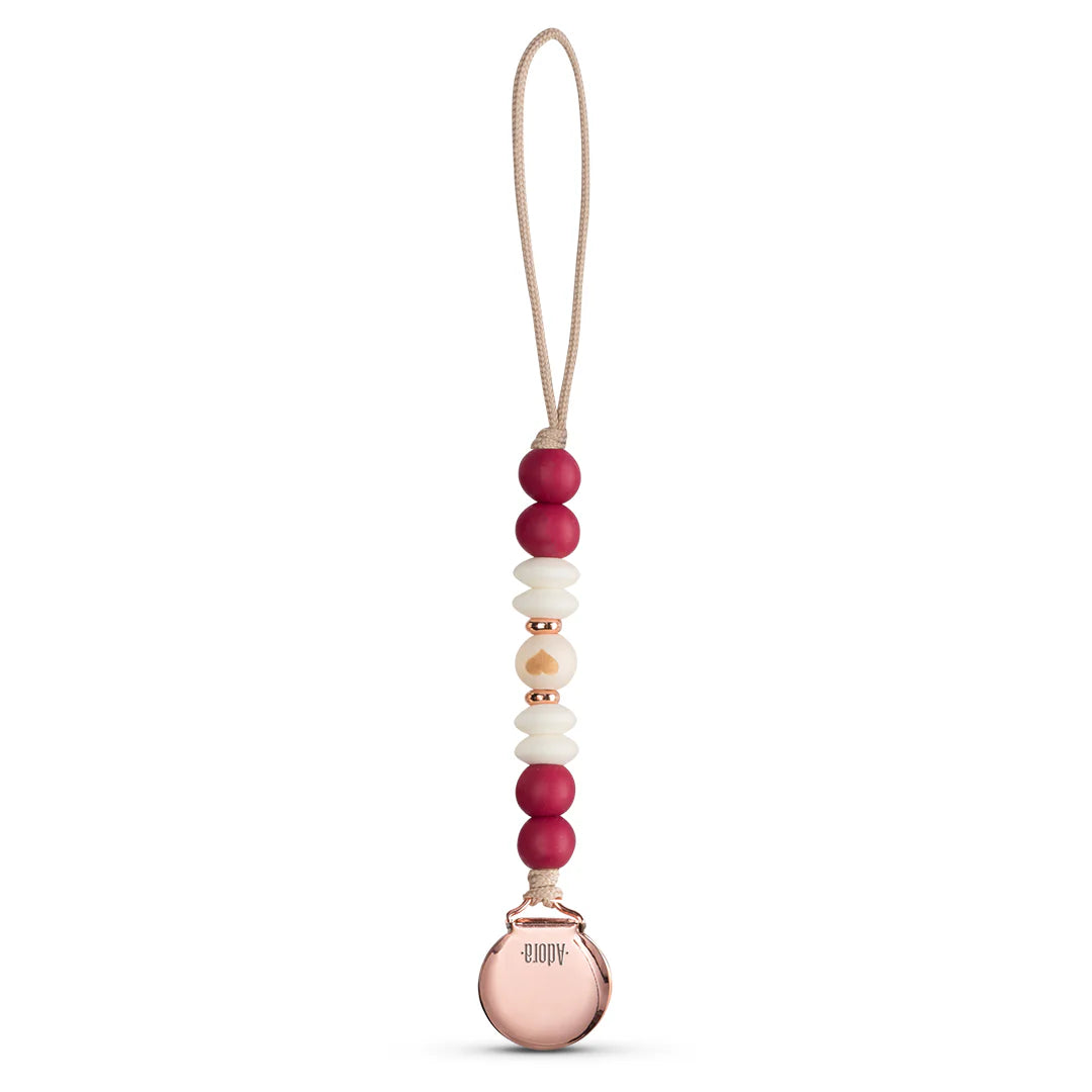 Adora Pacifier Clip - Scarlet Heart