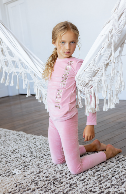 Noggi Puffy Letters Loungewear Set -Pink