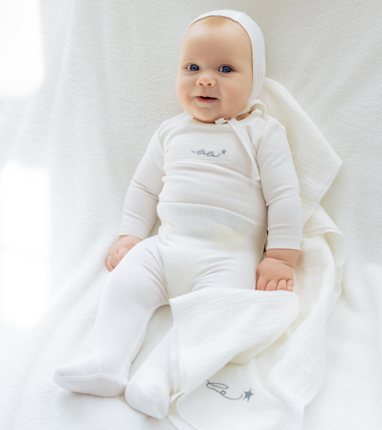 Noggi Layette Patch Footie + Beanie Boy