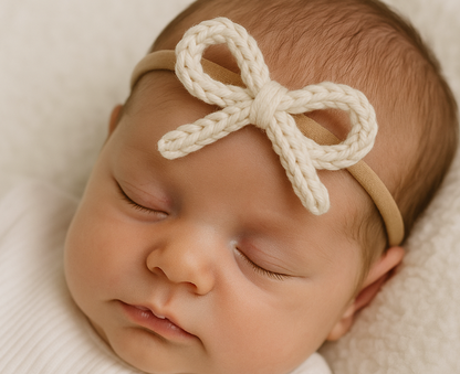 Adora Crochet Mini Headband - Cream