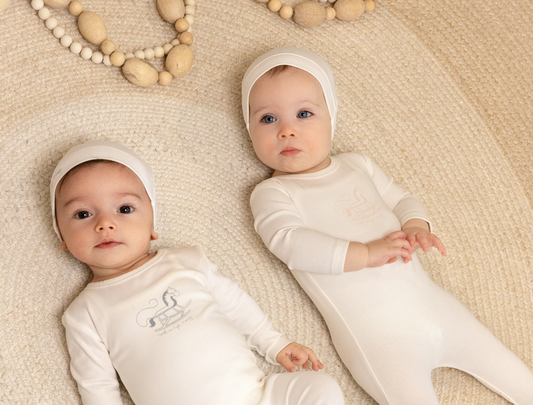 Noggi Rocking Horse Footie+Hat- Pink