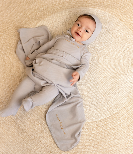 Noggi Sweet Little One Footie+Hat- Blue