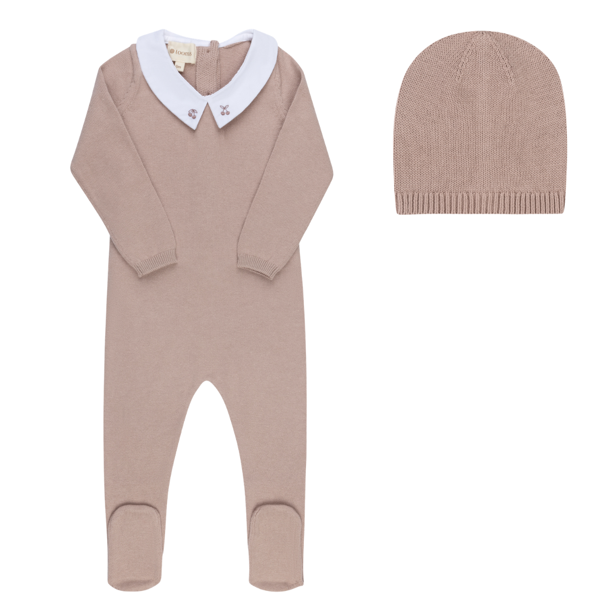 Looms  Fair Isle Collection Footie Set- Mauve