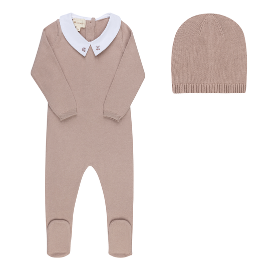 Looms  Fair Isle Collection Footie Set- Mauve