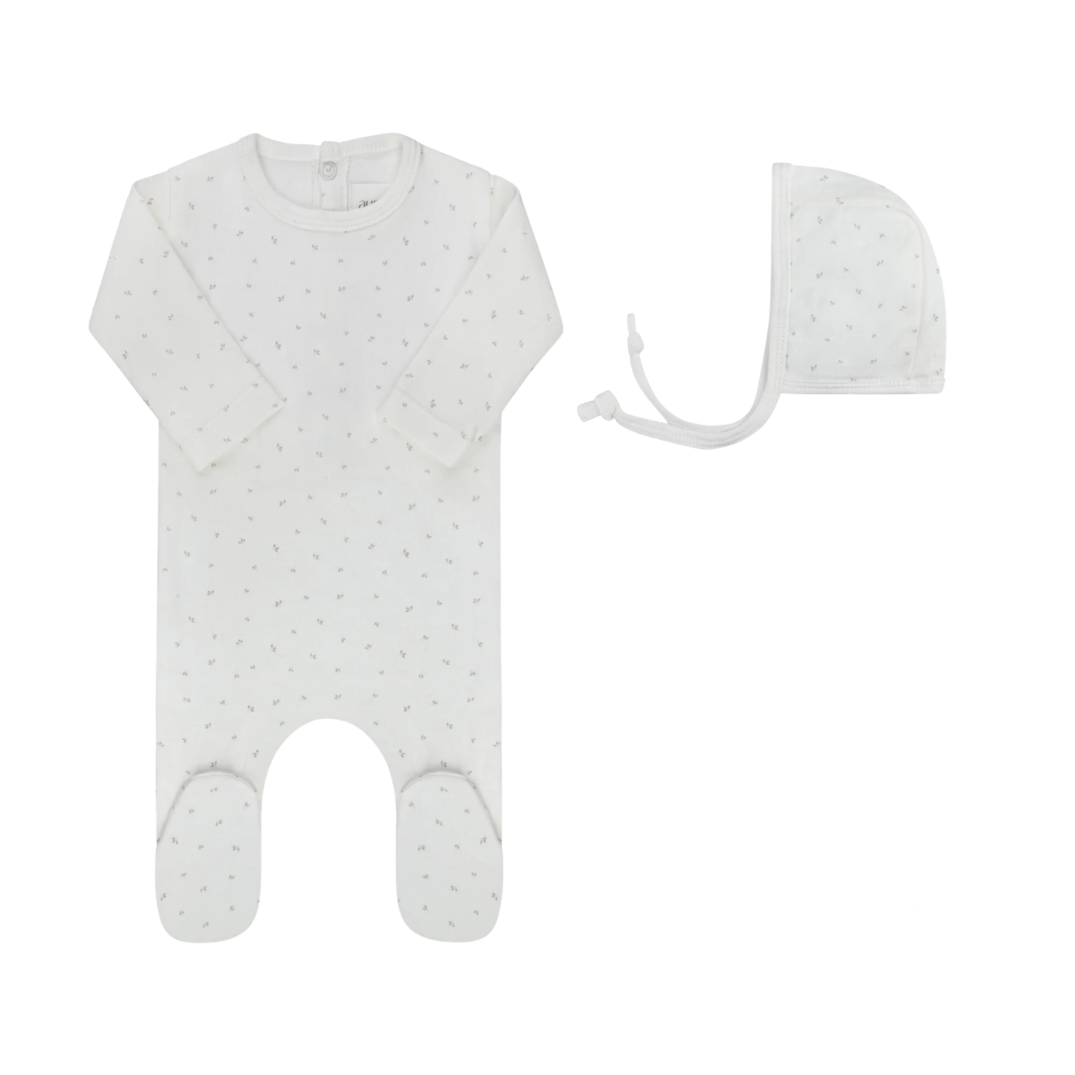 Aurora Floral Leaf Collection Footie Set- Ivory Boy