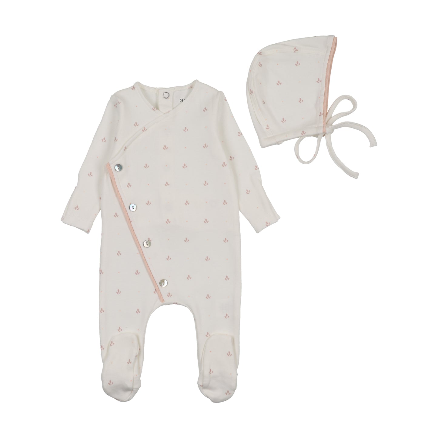 Bee & Dee Soft Dot Footie Set- Chalk White Girls