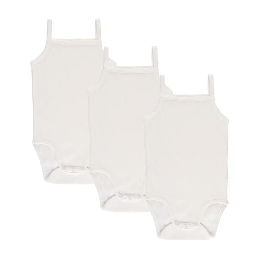 Ely's and Co 3 Pack Ribbed Undershirt Girls Ivory Spaghetti Strap