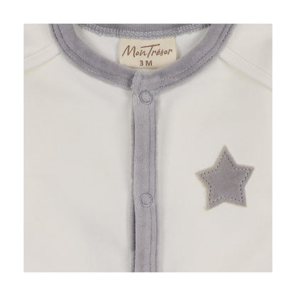 Mon Tresor Star-Patch Footie & Hat Set