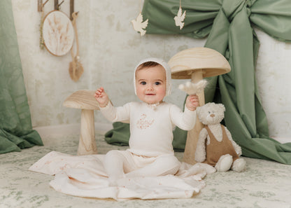 Mon Tresor SwanLily Mosaic Footie & Hat Set