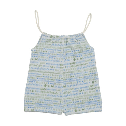 Bee & Dee Terry Scribbles Romper- Sky