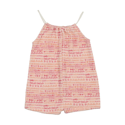 Bee & Dee Terry Scribbles Romper- Sand Pink