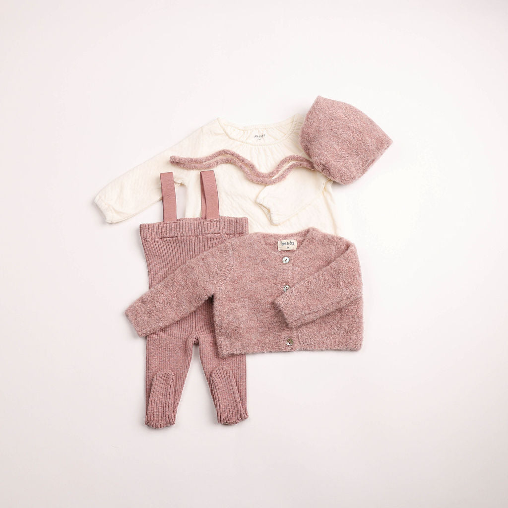 Bee & Dee Texured Wool Ensemble- Old Rose