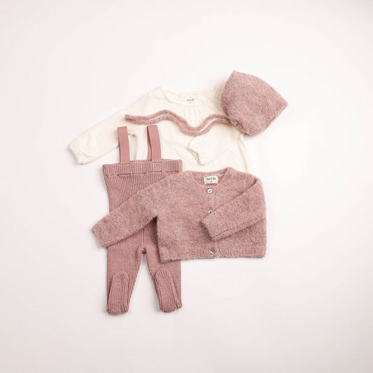 Bee & Dee Texured Wool Ensemble- Old Rose