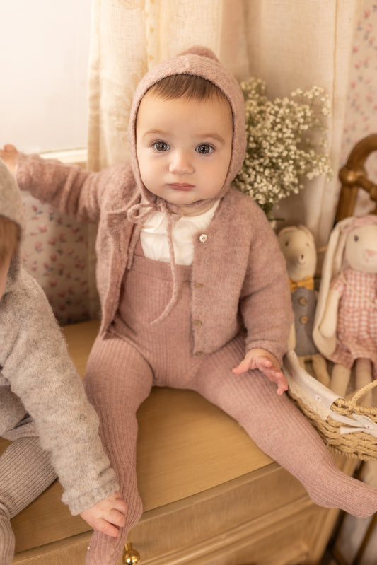 Bee & Dee Texured Wool Ensemble- Old Rose
