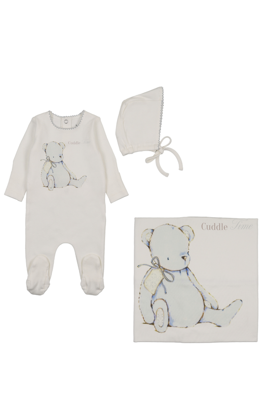 Bee & Dee Cuddle Time Layette Set- Chalk White Boys