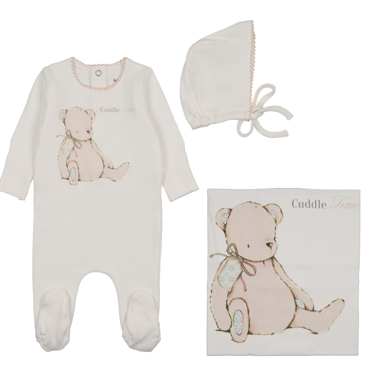 Bee & Dee Cuddle Time Layette Set- Chalk White Girls