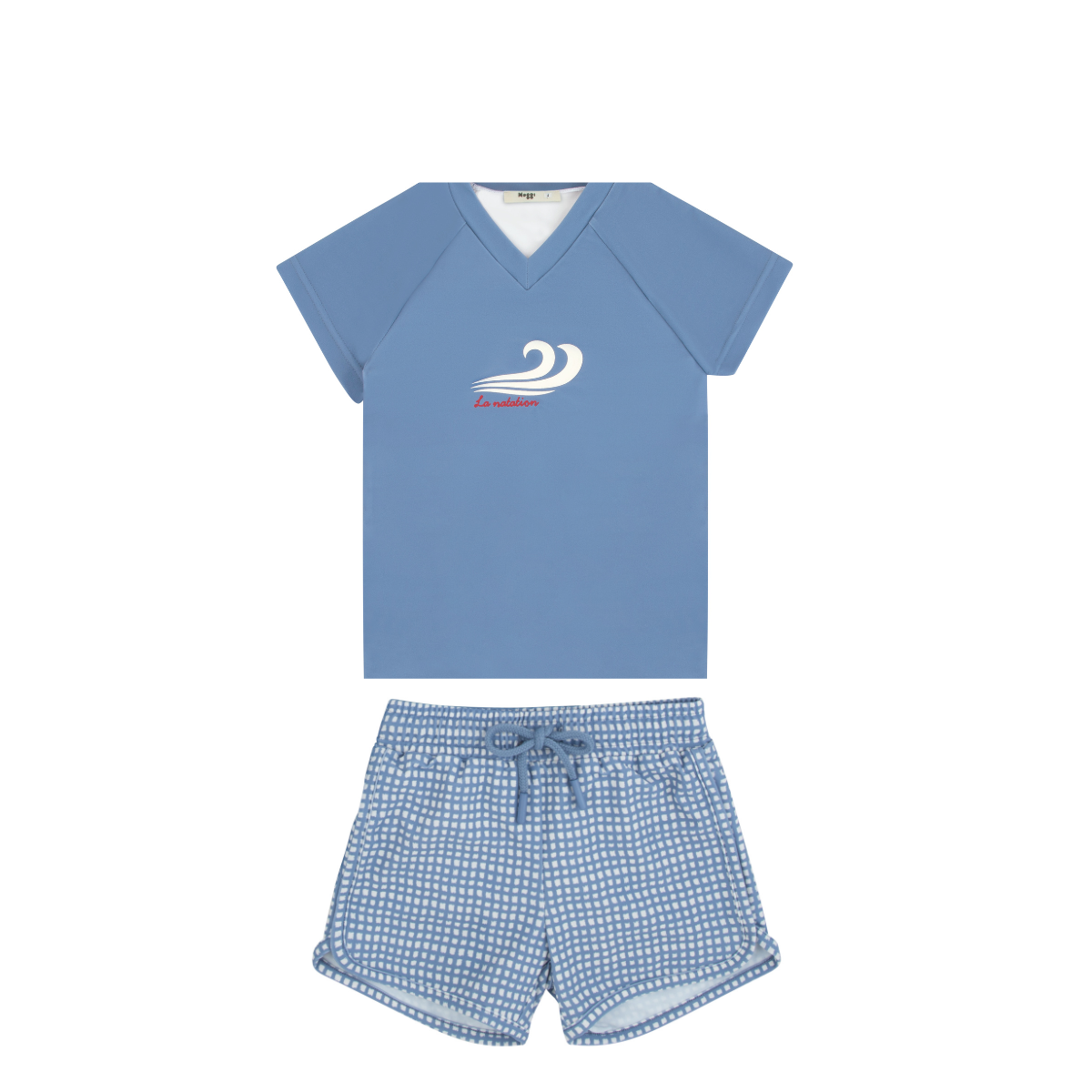 Noggi Gingham Rash Guard and Pants Set