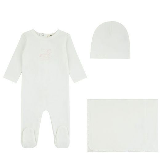 Noggi Rocking Horse Layette Set- Pink