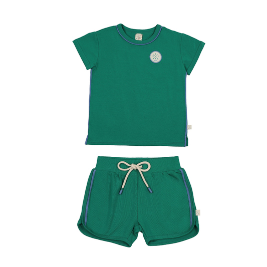 Lil Legs Boating Crew Boys Set- Electric Green