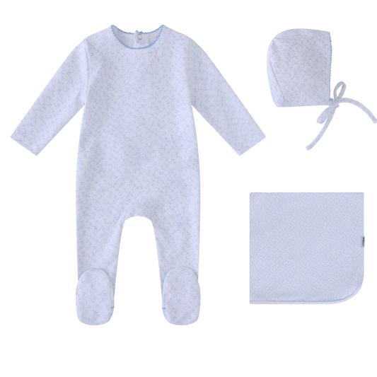 Mini Label All Over Floral Print Layette Set-Boys