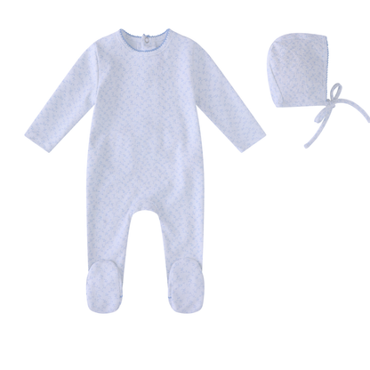 Mini Label All Over Floral Print Footie Set-Boys