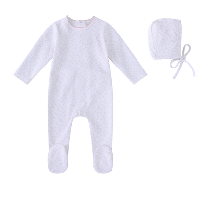 Mini Label All Over Floral Print Footie Set- Girls
