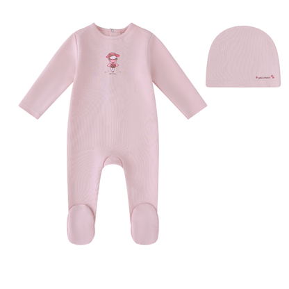 Mini Label Pink Doll Footie Set- Girls
