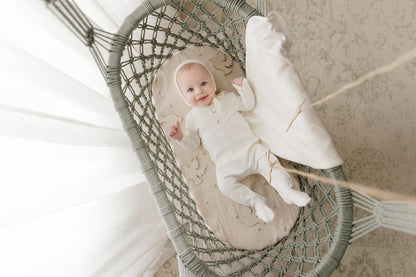 Mon Tresor V-Knit Henley Layette Set- Ivory
