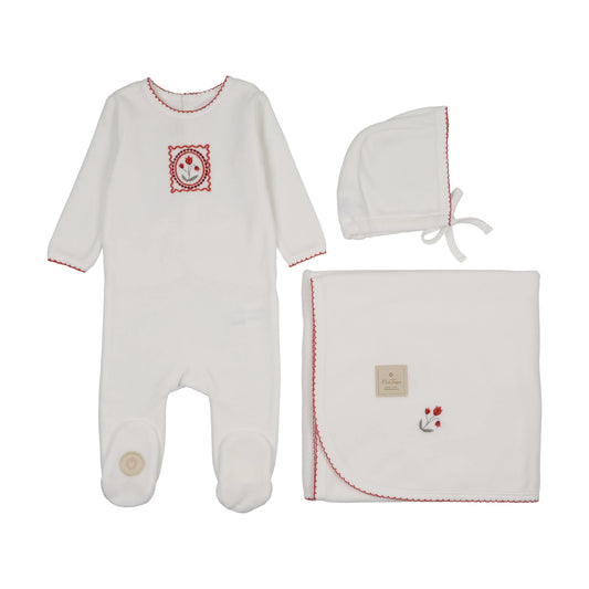 Mon Tresor Vintage Stamp Girls Layette Set