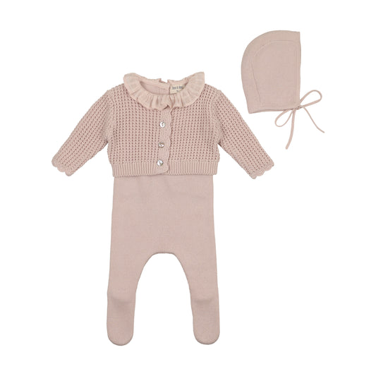 Bee & Dee Waffle Cardigan Set- Wisteria