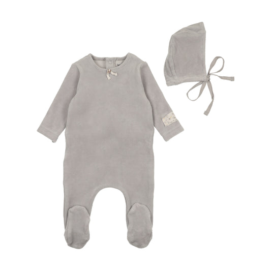 Bee & Dee Whimsical Bloom Patch Footie+ Hat -London Fog