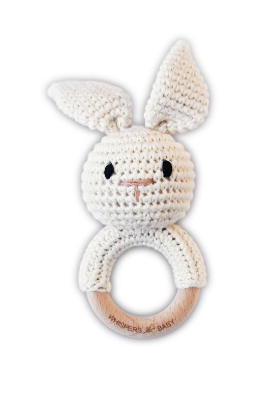 Whispers Baby Crochet Bunny Rattle