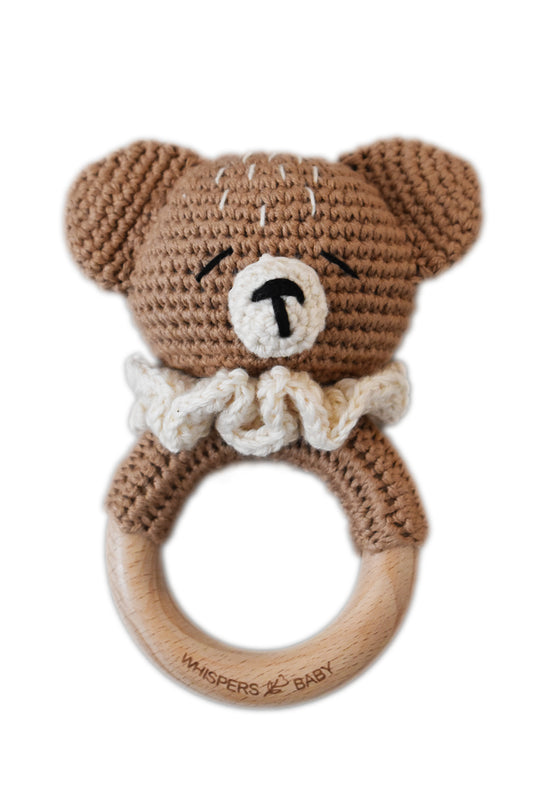 Whispers Baby Crochet Bear Rattle