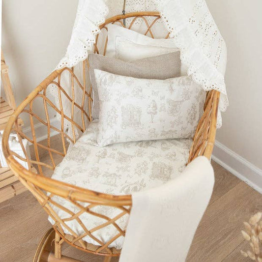 Petite Belle Toile Safra Sheet Set- Taupe: Bassinet