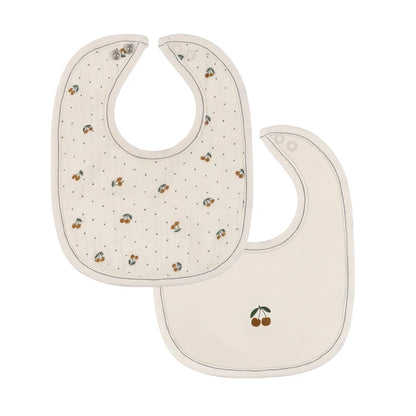 Aurora Bib 2 Pack Cherry Print-Ivory