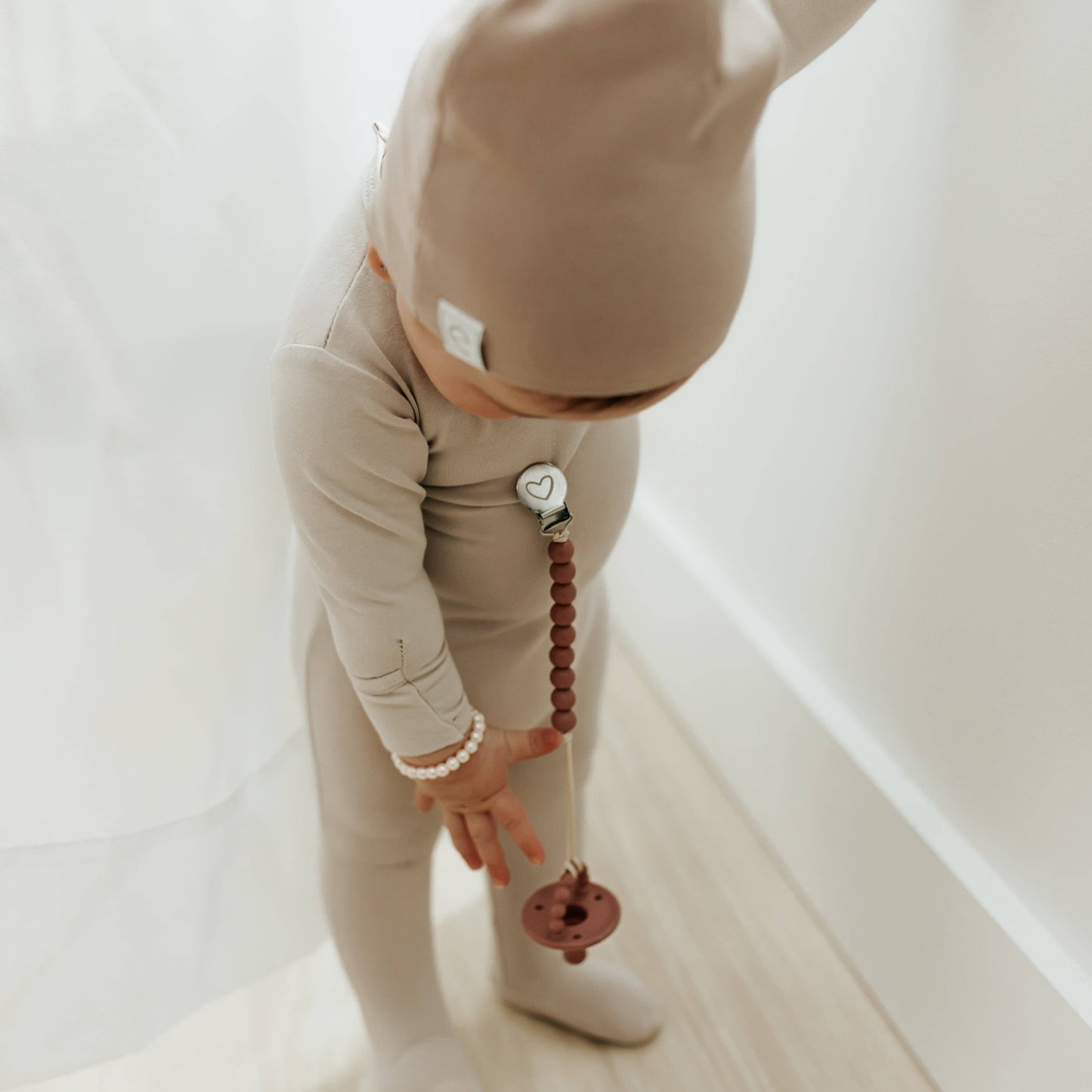 Bleu La La - Lulababe Pacifier Clip Ash Blue