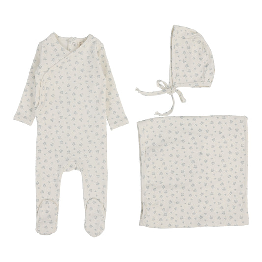 Lilette Bud Layette Set-Cream/Blue