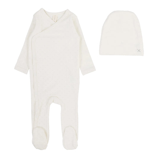 Lilette Take Me Home X Print Footie+ Hat Cream/Pink