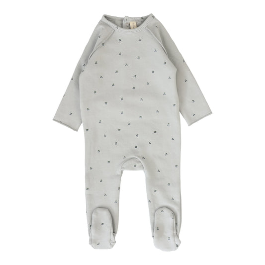 Lilette Cherry Print Footie- Pale Blue